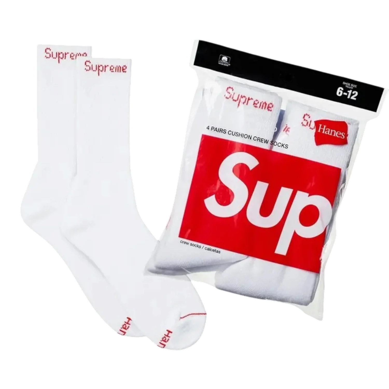 Supreme Hanes Crew Socks (4 Pack)