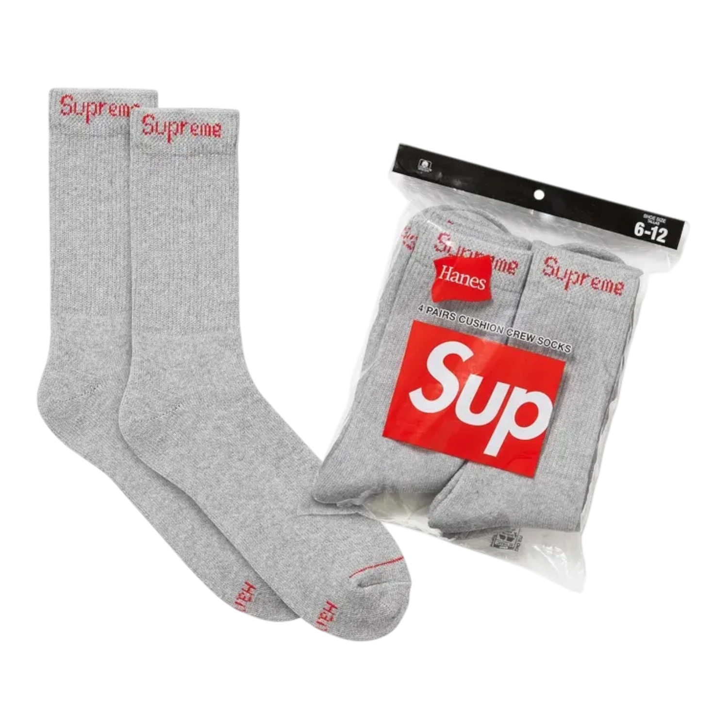 Hanes Socks (4 Pack) Grey