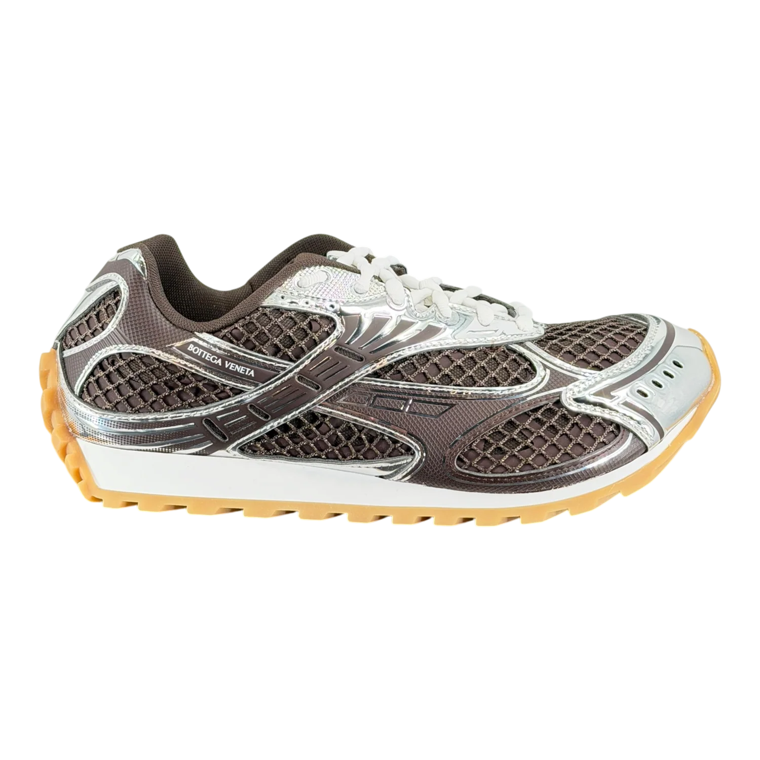 Bottega Veneta Brown & Silver Orbit Sneakers