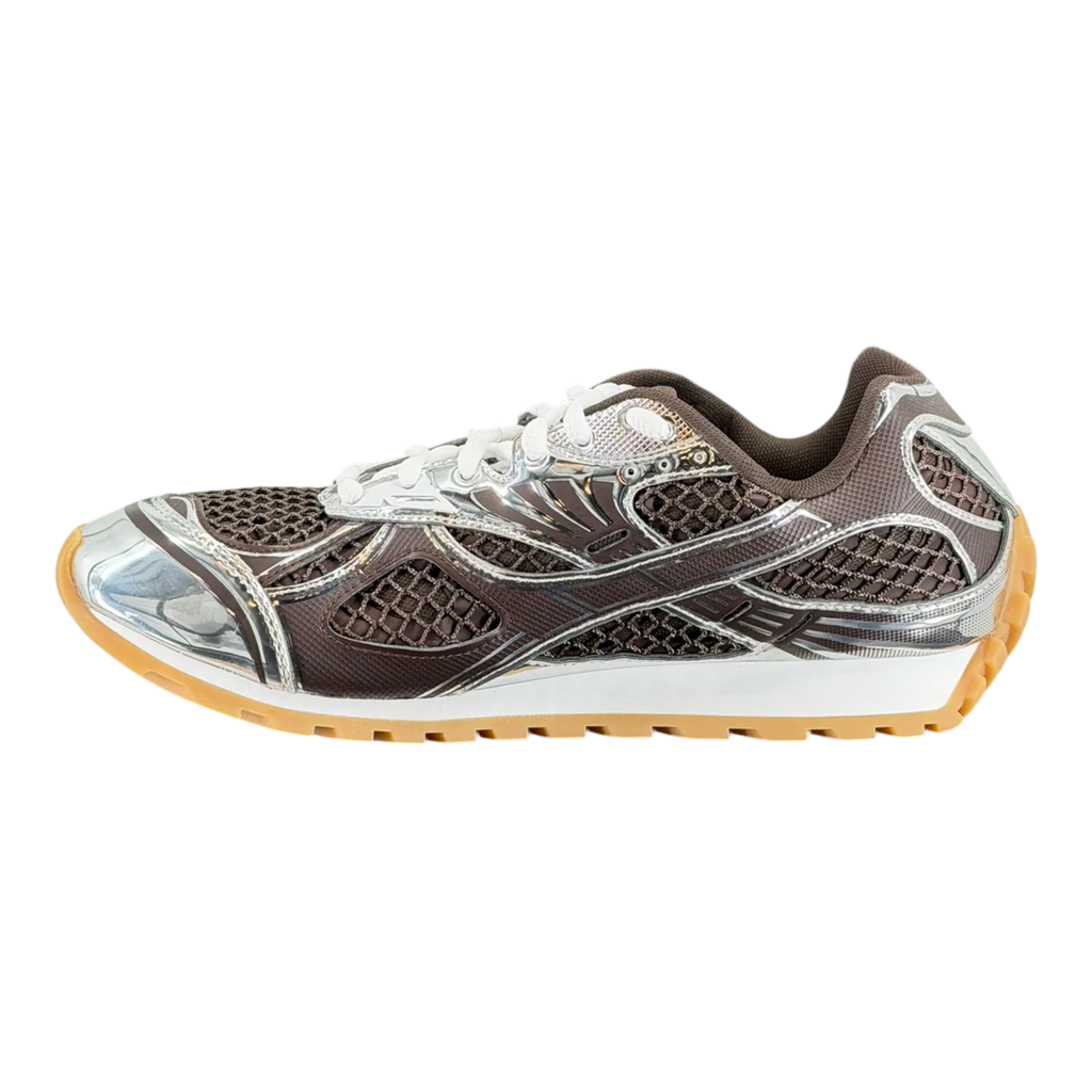 Bottega Veneta Brown & Silver Orbit Sneakers