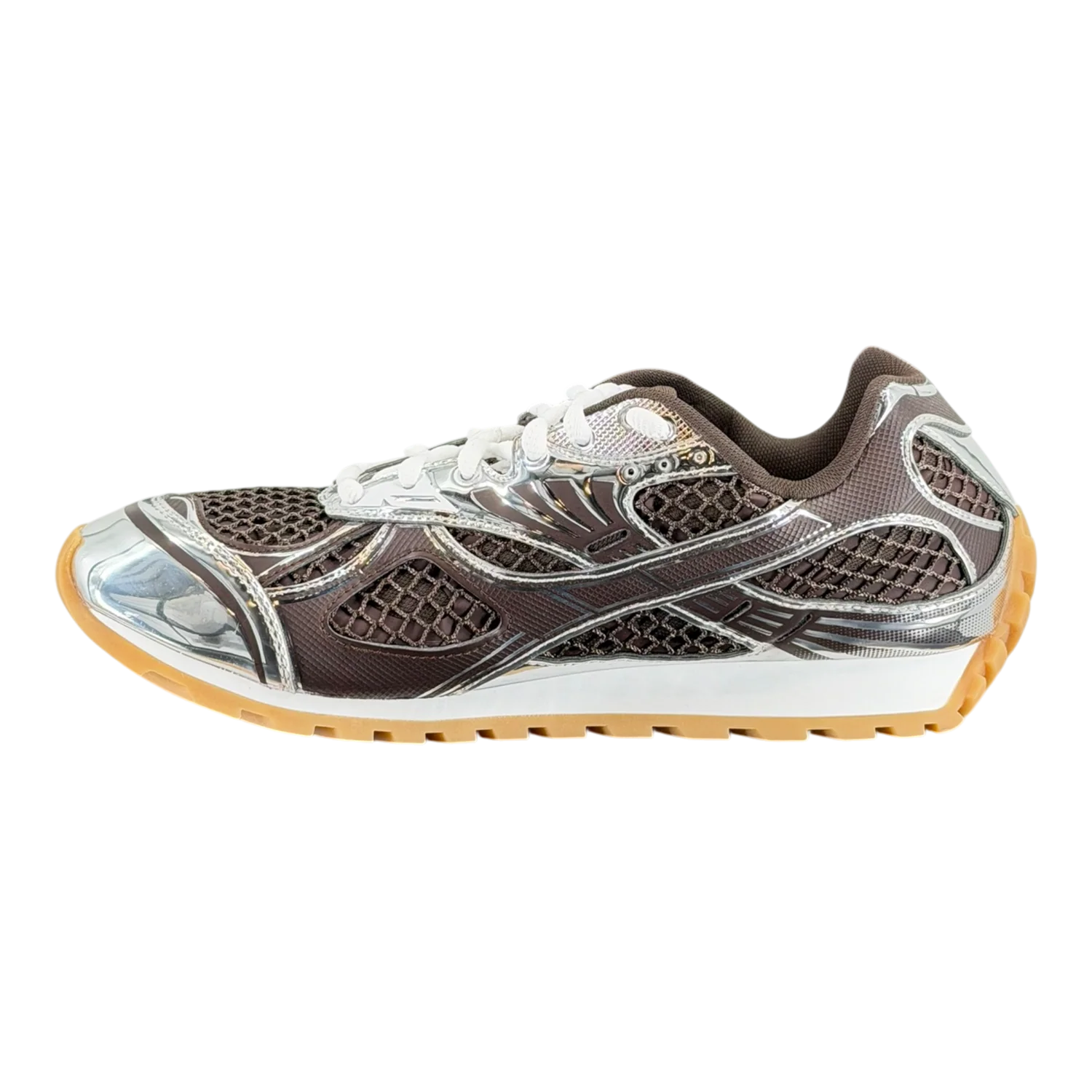 Bottega Veneta Brown & Silver Orbit Sneakers