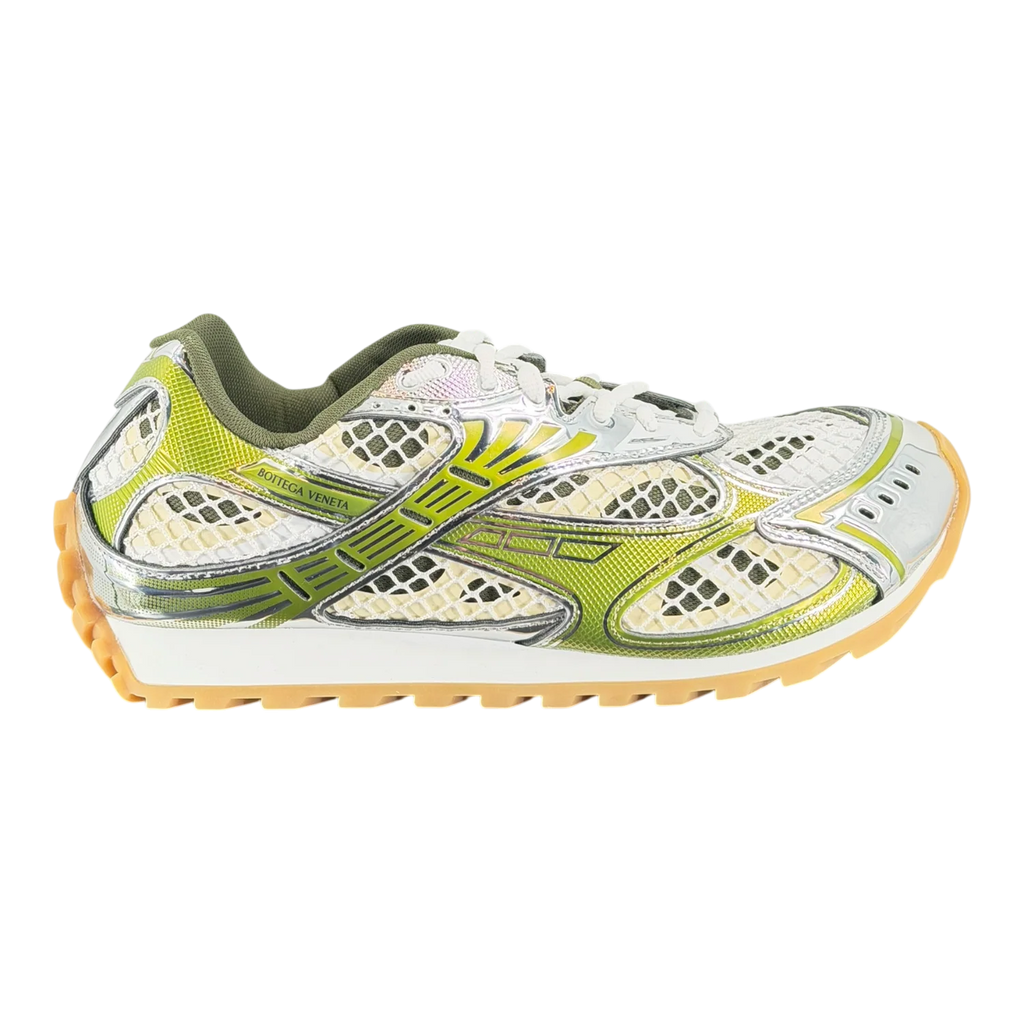 Bottega Veneta Olive & Silver Orbit Sneakers