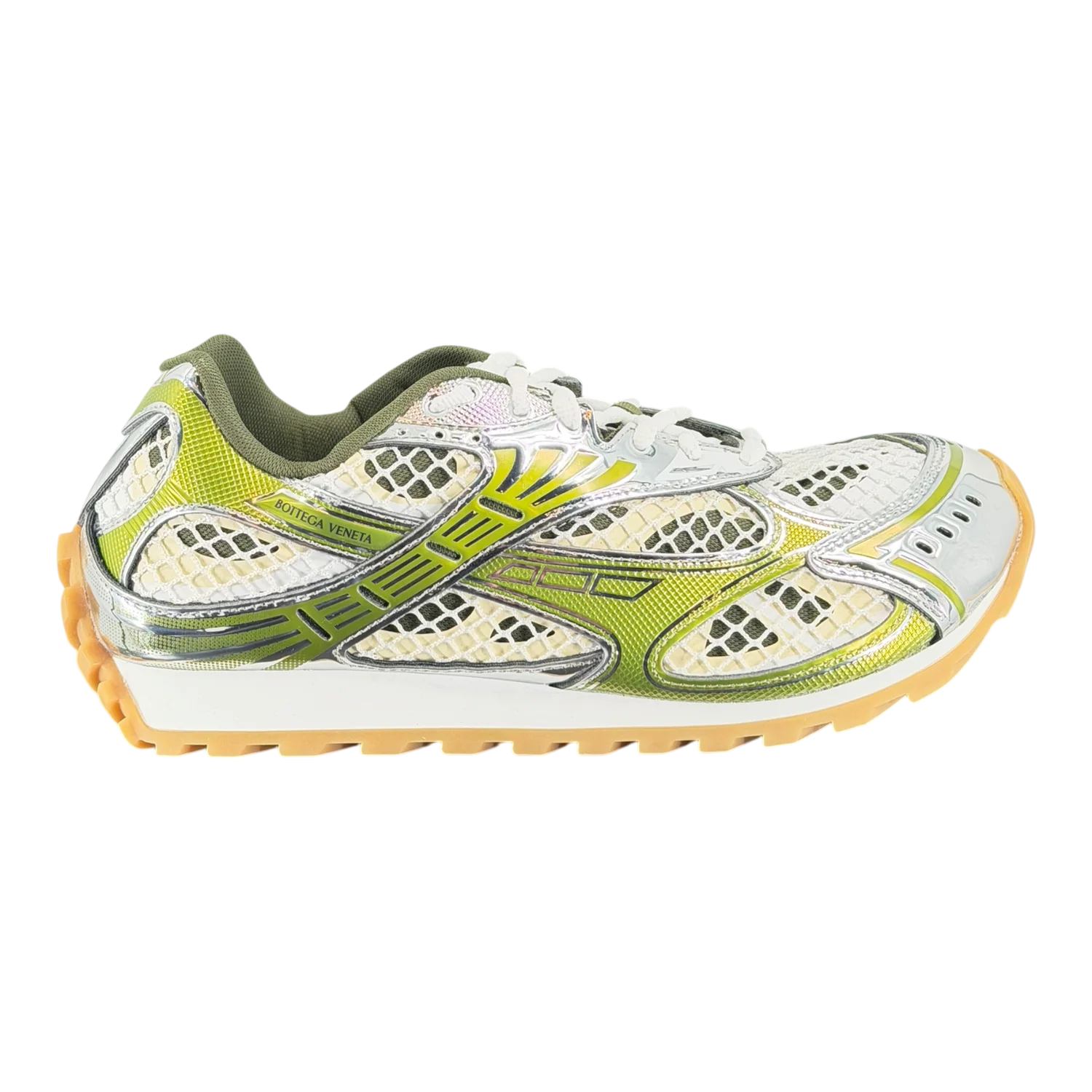 Bottega Veneta Olive & Silver Orbit Sneakers