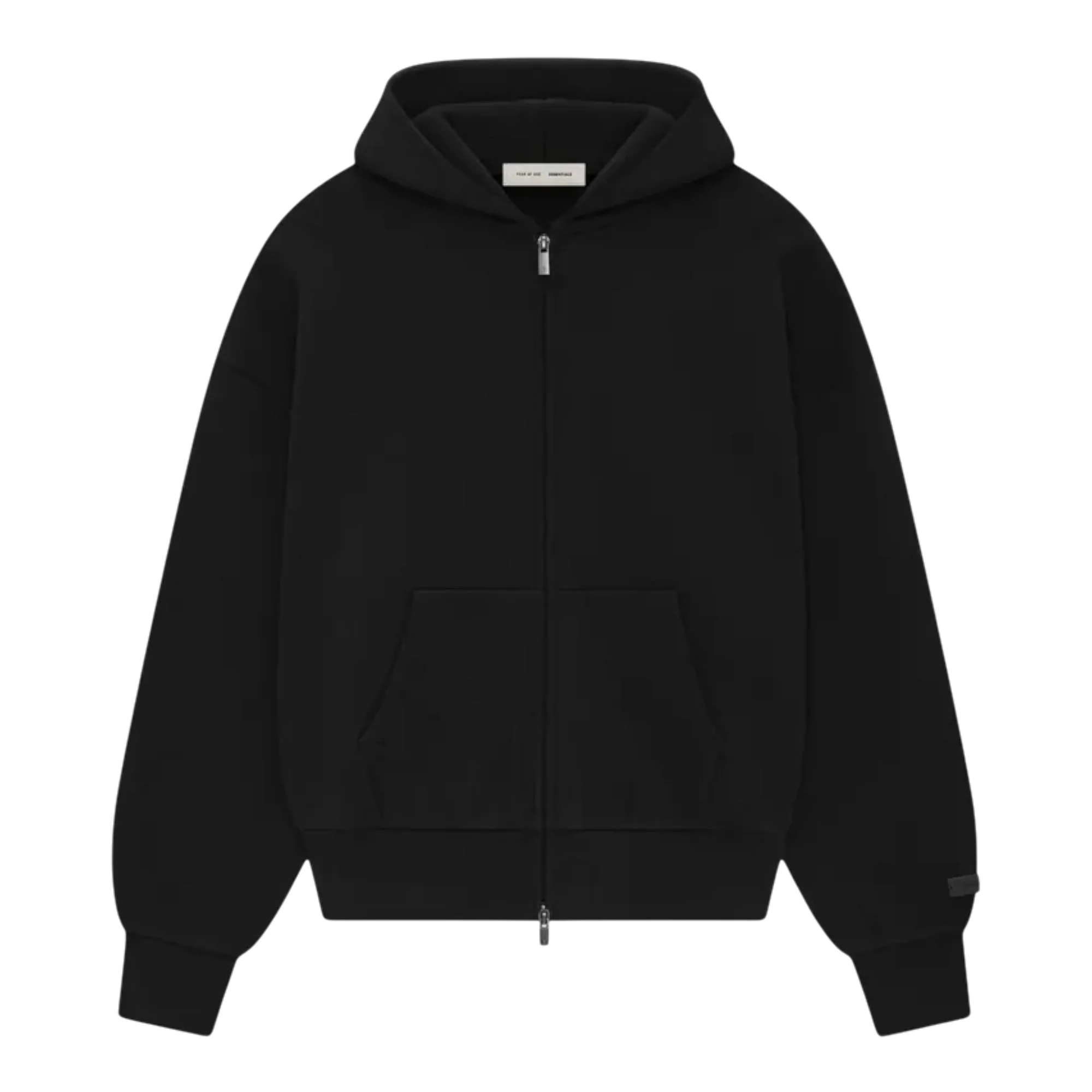 Essentials SS26 Classic Zip-Up Hoodie Vintage Black