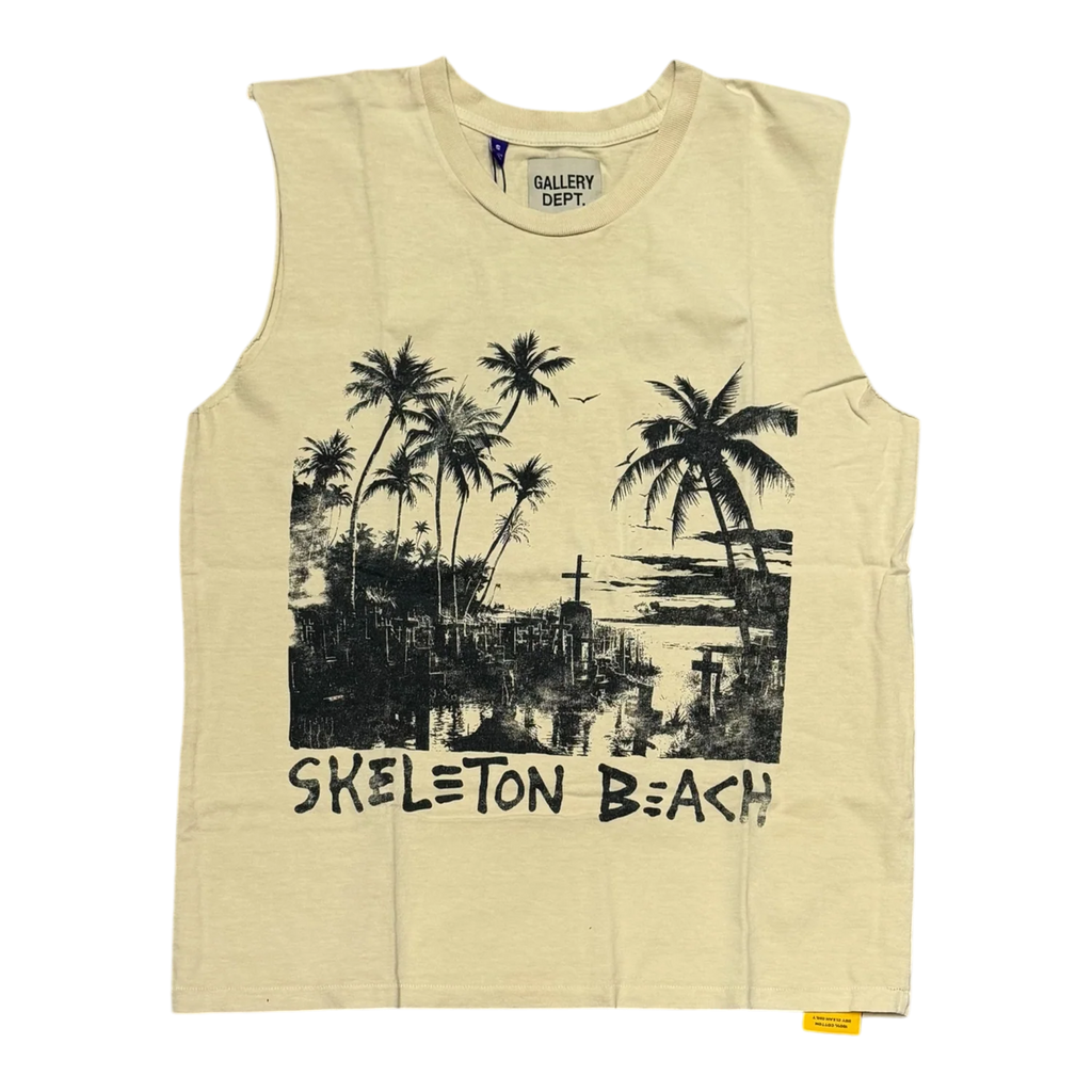 Archival White Skeleton Beach Sleeveless T-Shirt