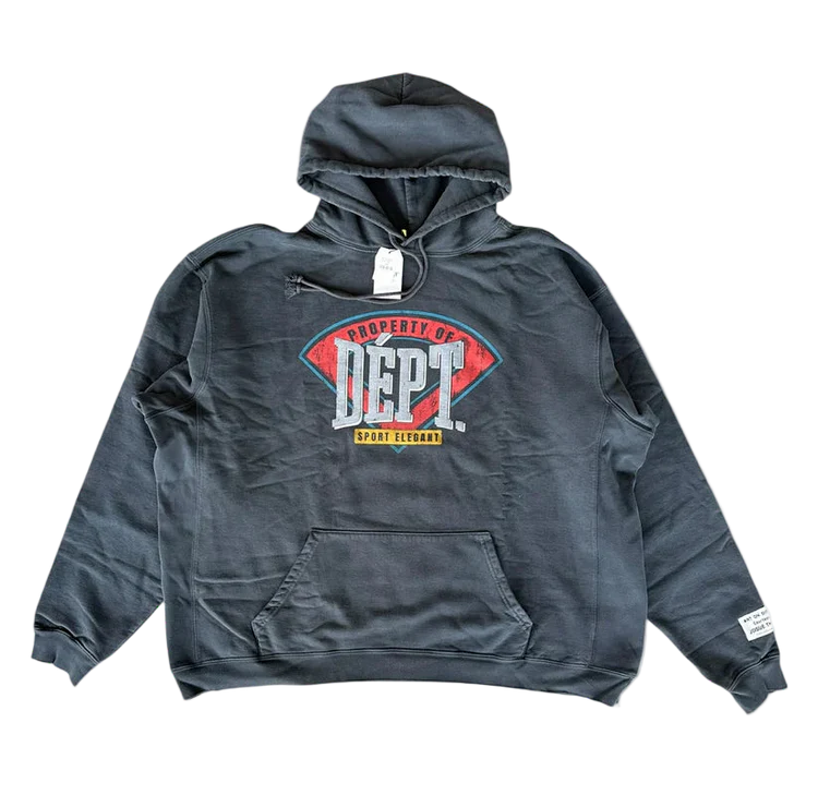 Vintage Black Baseball Logo Hoodie