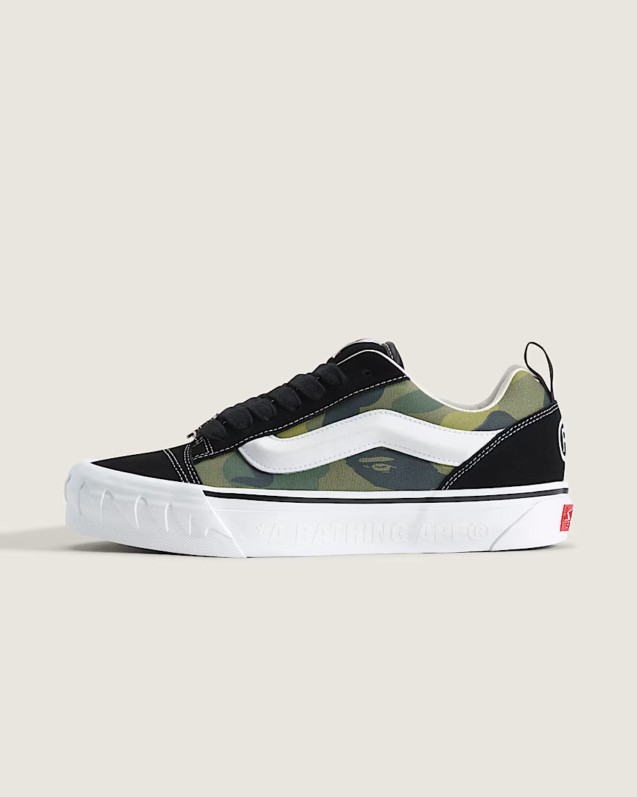 Vans x BAPE Premium Knu Skool Camo Green